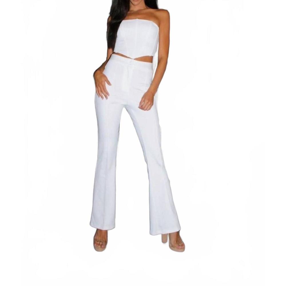 NEW PORSHIA BY PORSHIA BANKS opulence flare pantset in white
